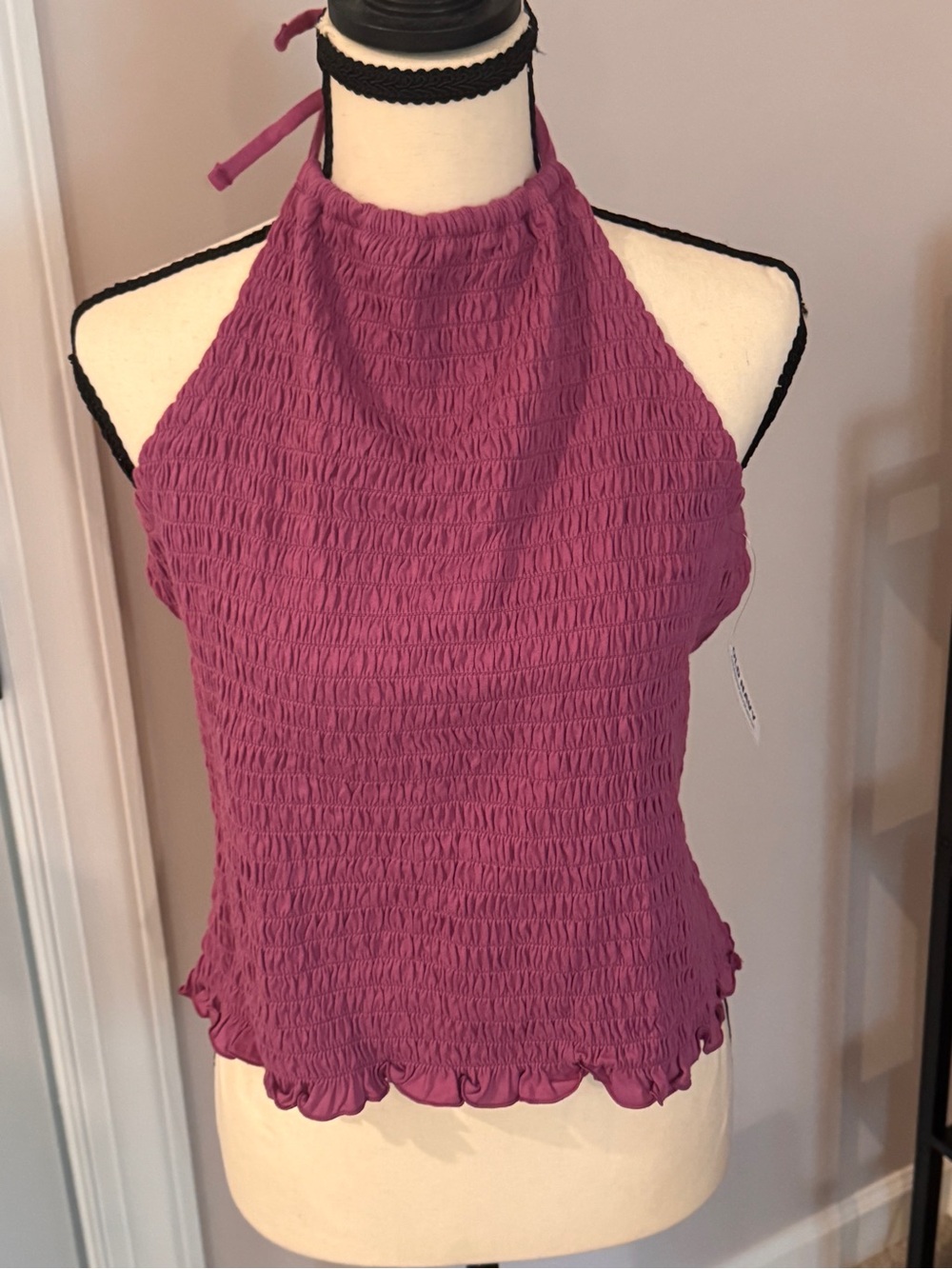 Old Navy Purple/Pink Smocked Halter Camisole